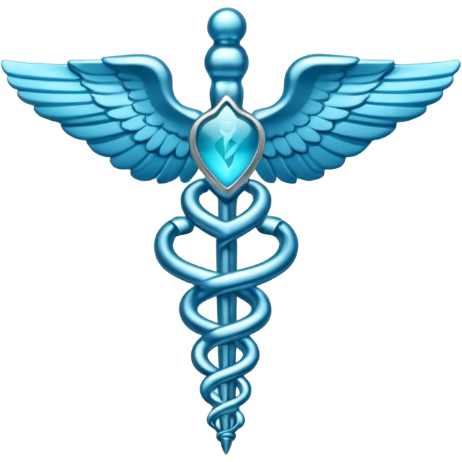 blue medical start of life (caduceus) symbol emoji