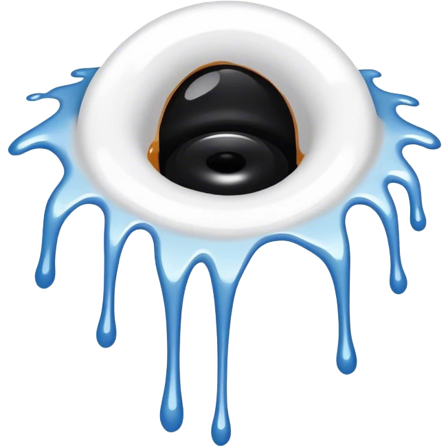 a black hole on floor dripping white paint  emoji