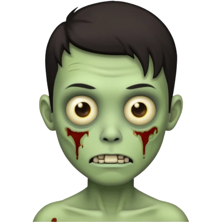 light green zombie boy emoji with dark hair emoji