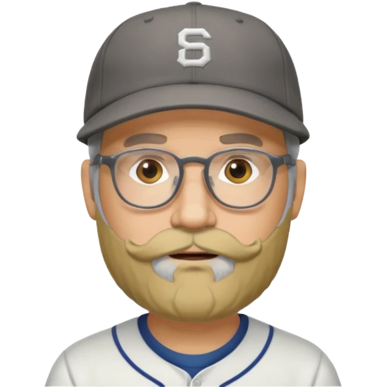 male full gray beard glasses and baseball cap emoji