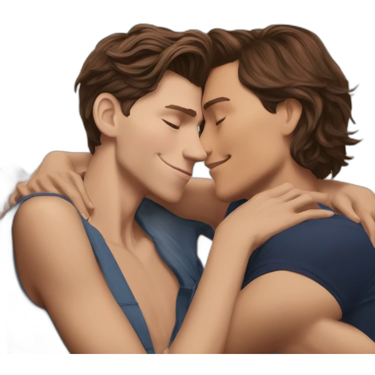 Tom Holland makingout with zendaya emoji