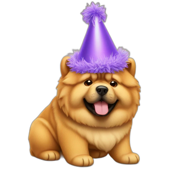 chow chow party hat full body emoji