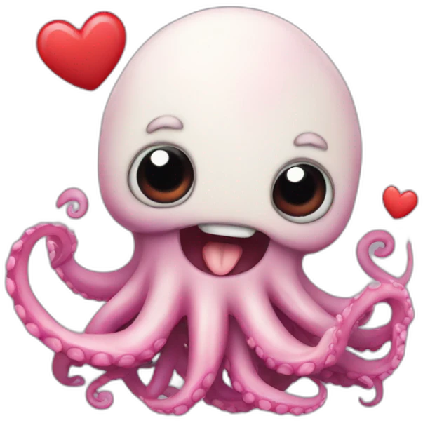 Cute crazy kraken making hearts  emoji