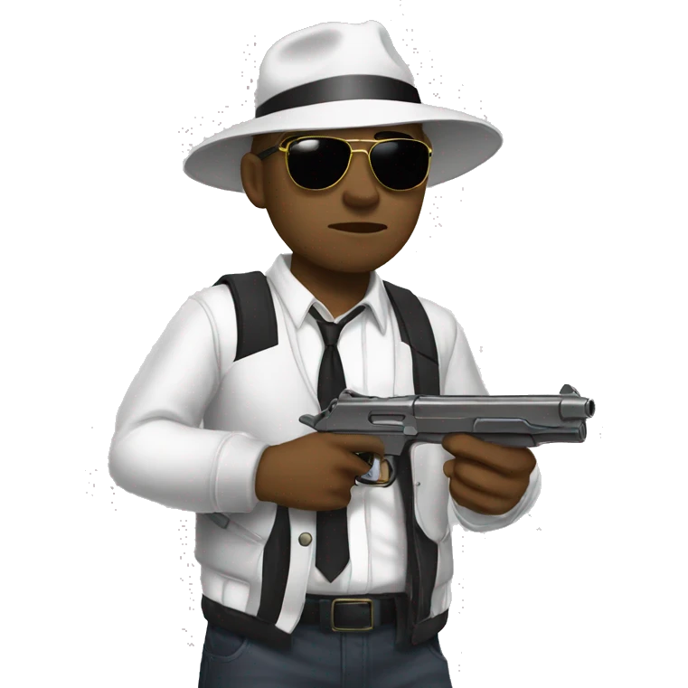 Gangster blanc emoji