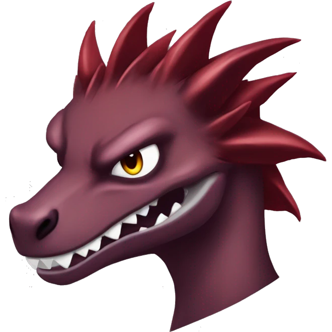 Cool edgy badass modern Maroon sergal-raptor-Charmeleon with darker mane emoji