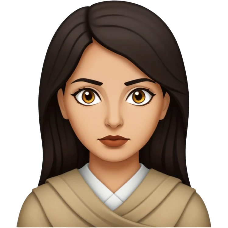 Iraqi woman intense, hair down emoji