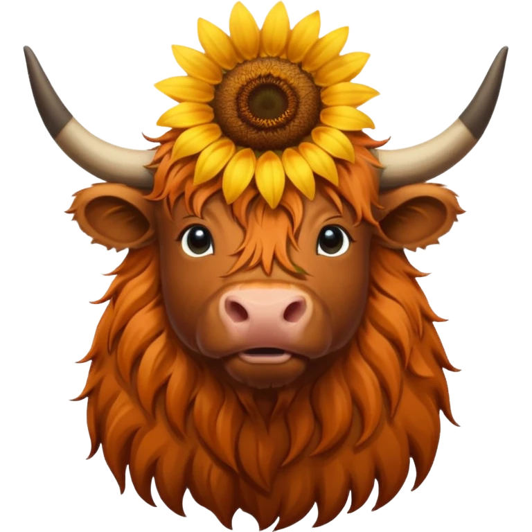 Highland sunflower cow emoji