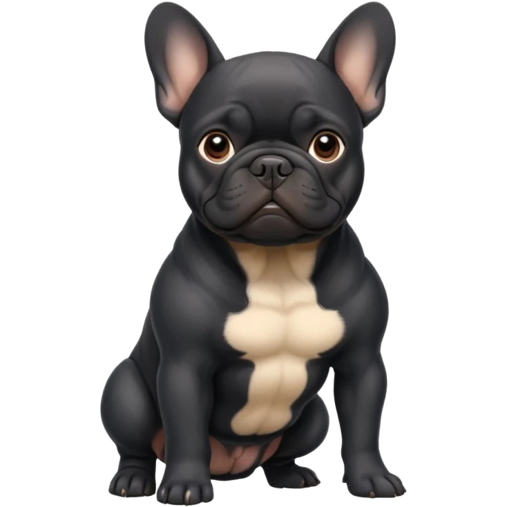 Bouledogue français noir  corps emoji