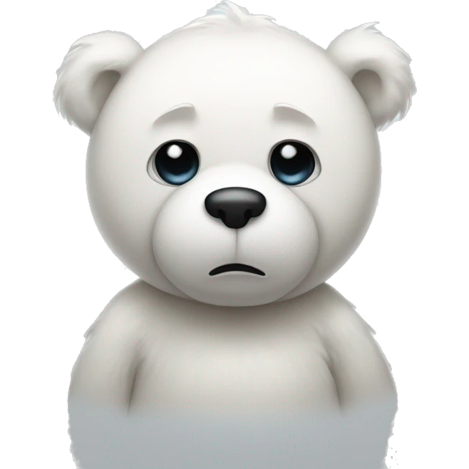 white teddy bear looking sad emoji