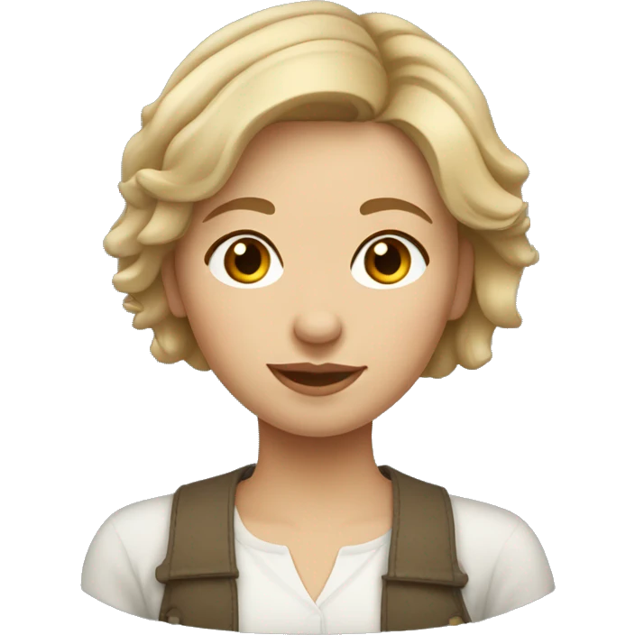 A Russland Girl with dark blonde, Short hair  emoji