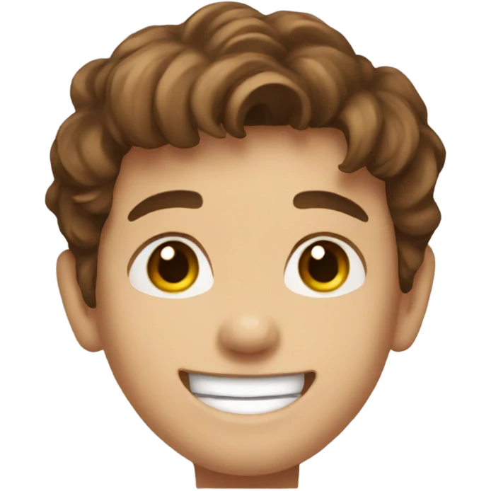 smiling boy portrait with brown hair emoji