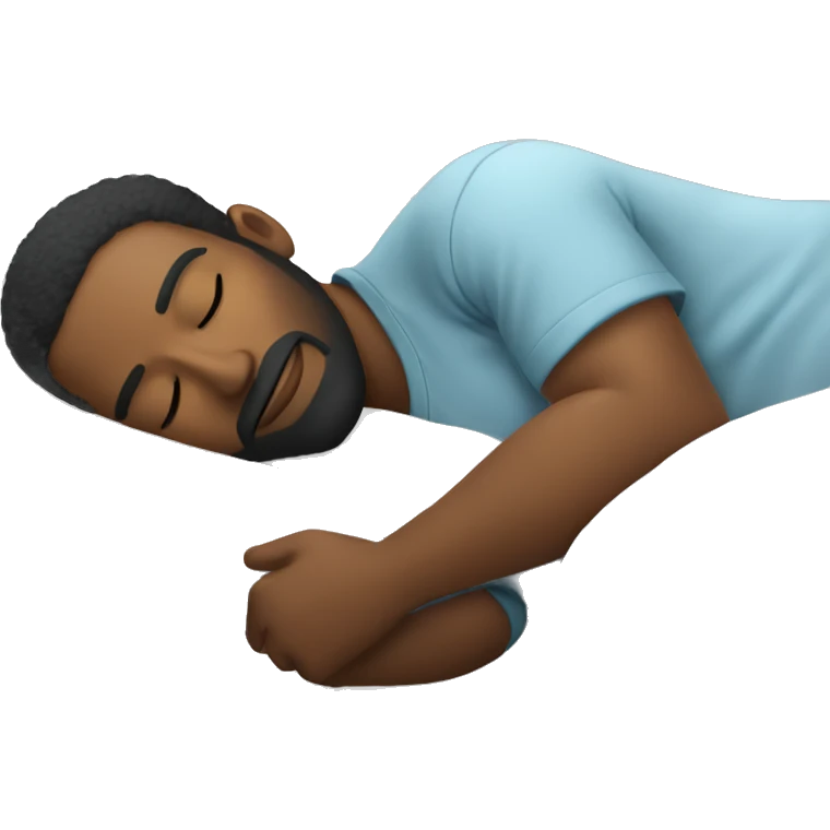 attractive black man with beard sleeping on pillow emoji