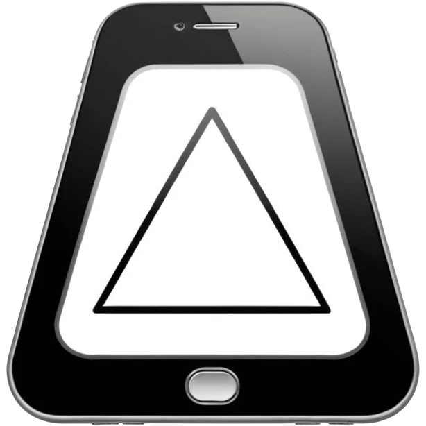 Minimalistic flat vector icon, iOS style, thin black contour on white background. Simple code window with a small play triangle in the corner, and a smartphone outline next to it. Clean, no text, no shadows emoji