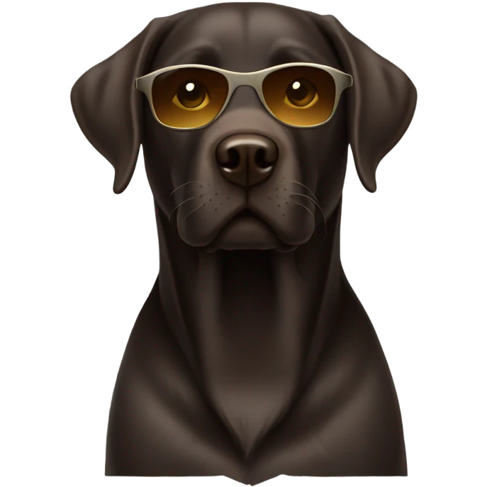 dark brown Labrador with sunglasses on emoji