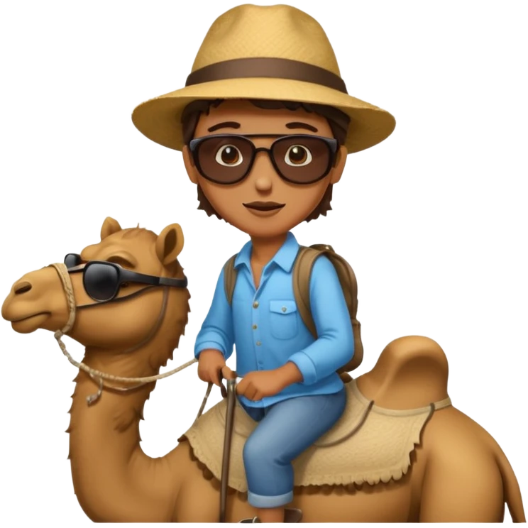Tourist indesert with camel emoji