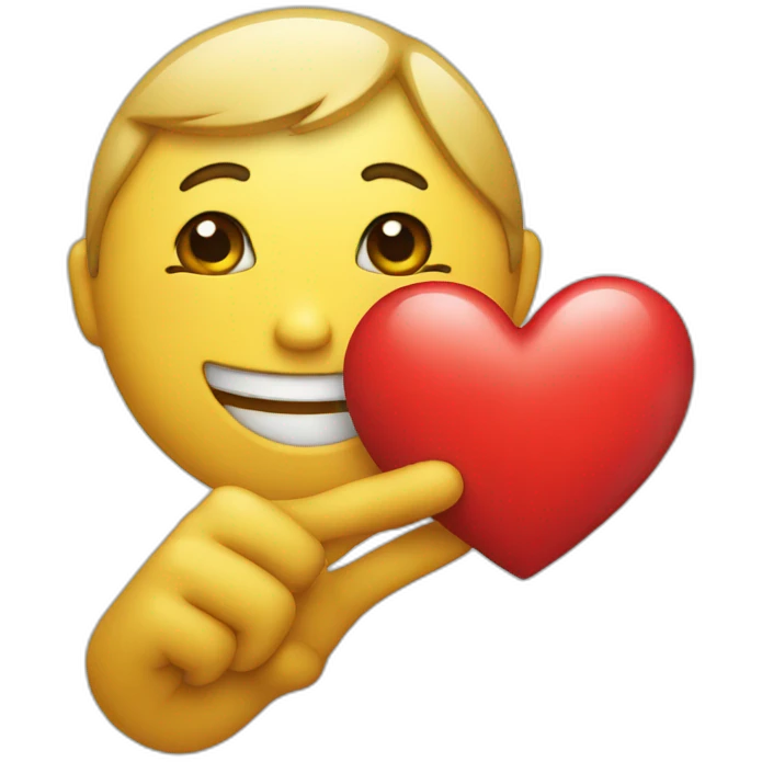 emoji holding a heart emoji