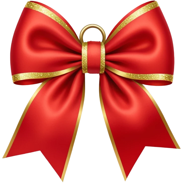 Red christmas bow with gold gif emoji