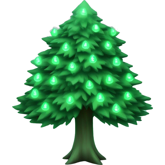 New year tree with cold green color lights on it beautiful emoji