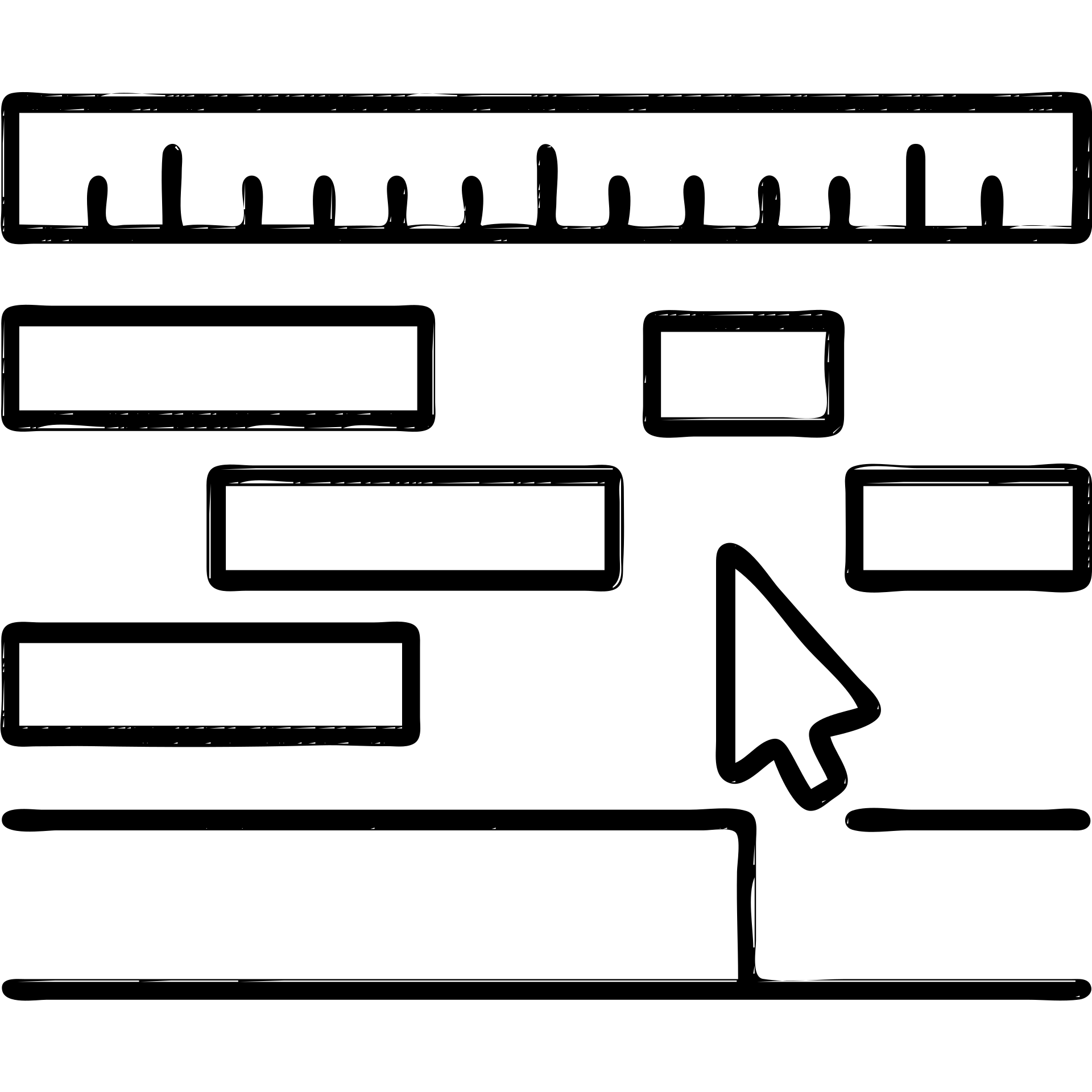 Video editing timeline interface with multiple video clips, time markers, and a playhead cursor emoji