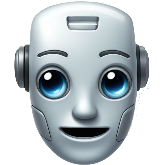a robot winking emoji