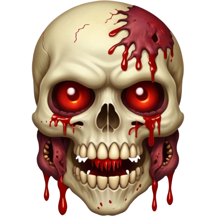 A Hideous mutated monster covered in rotton flesh and bloodin the style of your bleeding skull art, full body emoji