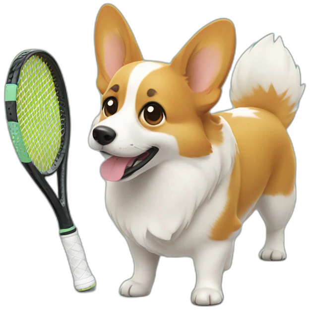 Corgi tennis racquet emoji