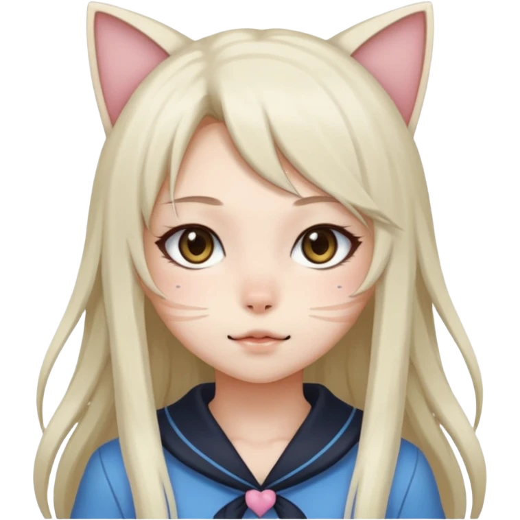 Аниме девушка, кошка девочка  emoji