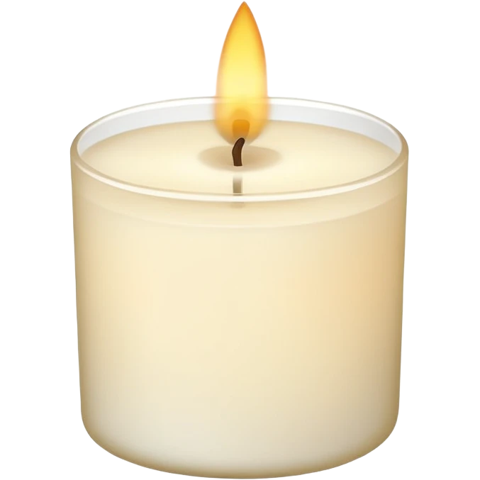 minimal flat emoji of a white or cream scented candle with three wicks, soft warm glow, clean vector style, elegant and modern, transparent background emoji