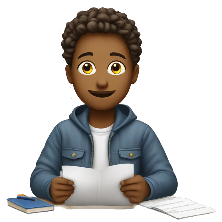 student taking the tests emoji