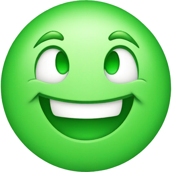 Green happy face emoji