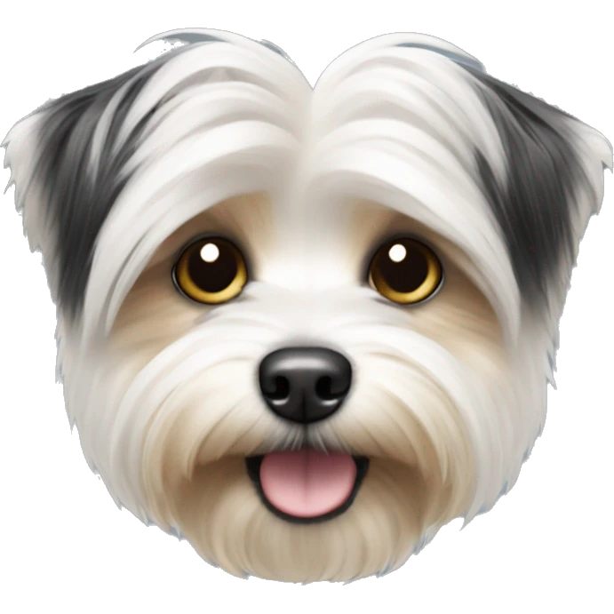 white and black morkie  emoji