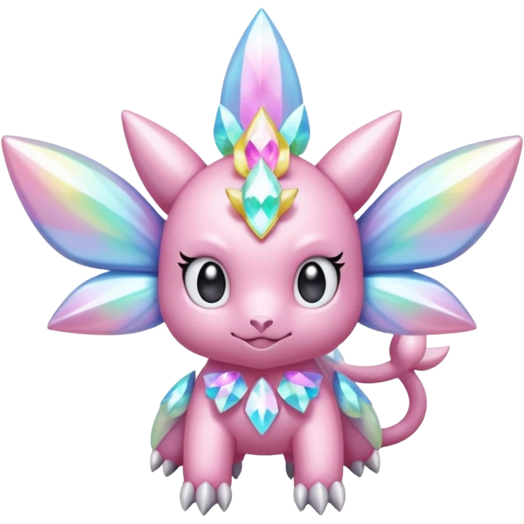 Shiny glittery pastel colorful iridescent Diancie-Palkia-Amaura-Aurorus-aesthetic-fusion emoji