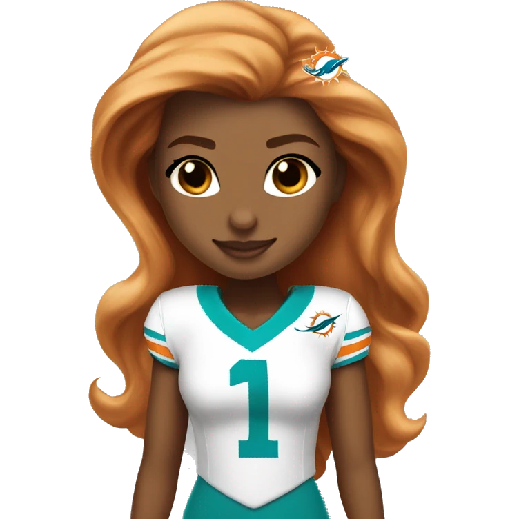 Dianey Princess Belle swift wearing Miami Dolphins jersey number 1 emoji