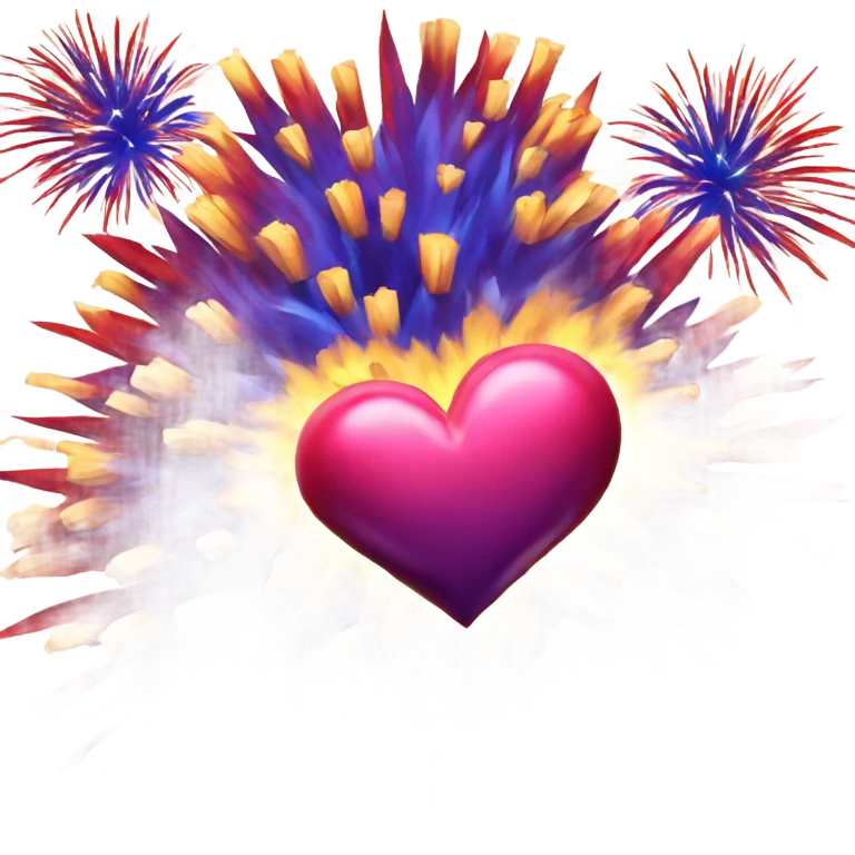 Fireworks exploding hearts  emoji