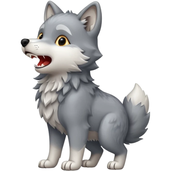 a wolf cub howling hundooooo emoji