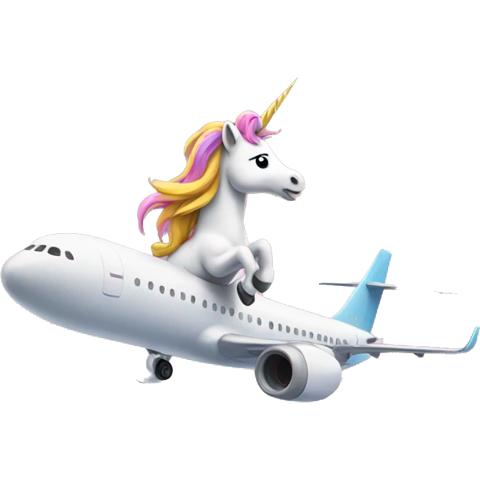 unicorn controlling an airplane emoji