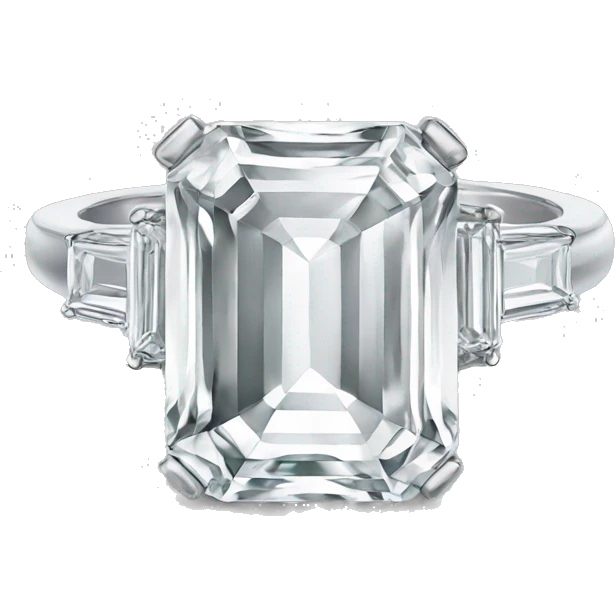 emerald cut engagement ring  emoji