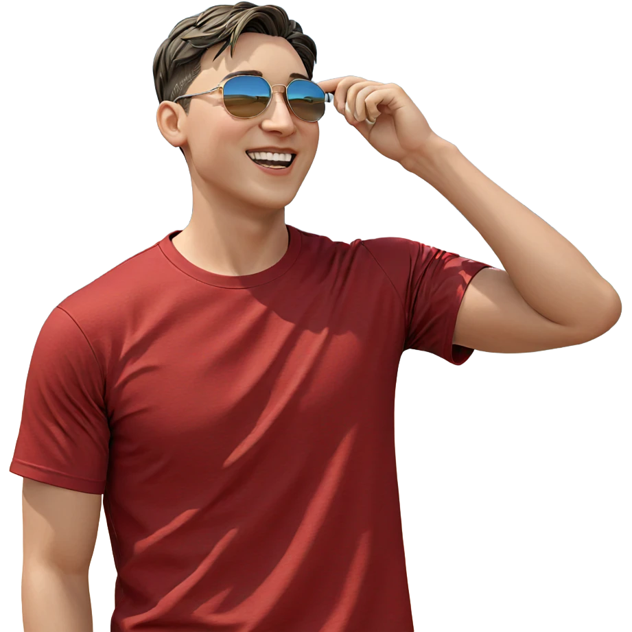 smiling boy at the beach emoji