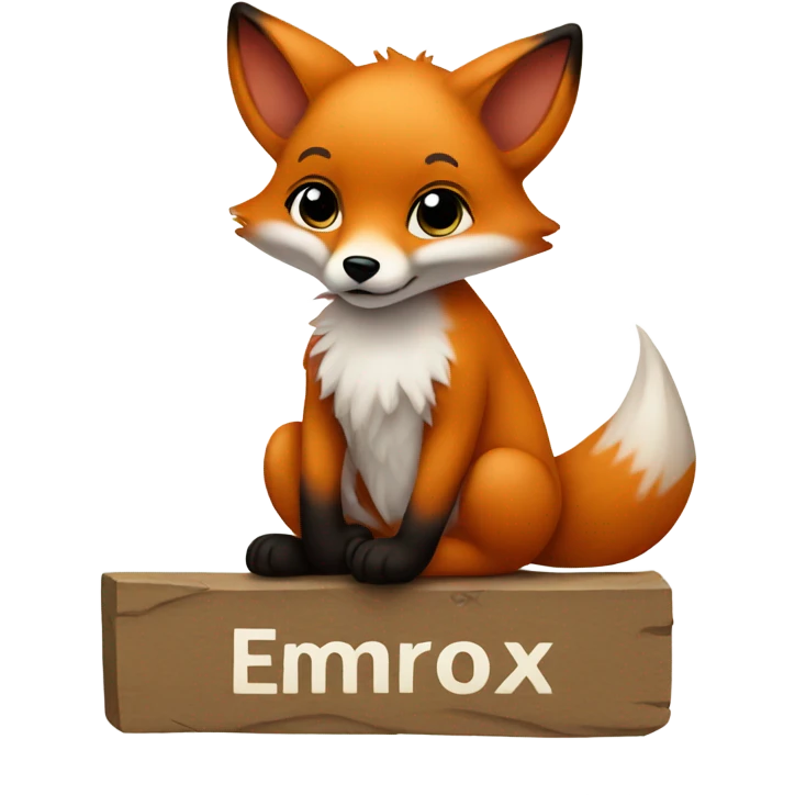 Baby fox with a blank sign emoji