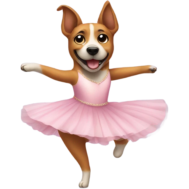 Dog wearing a ballerina dress dancing emoji