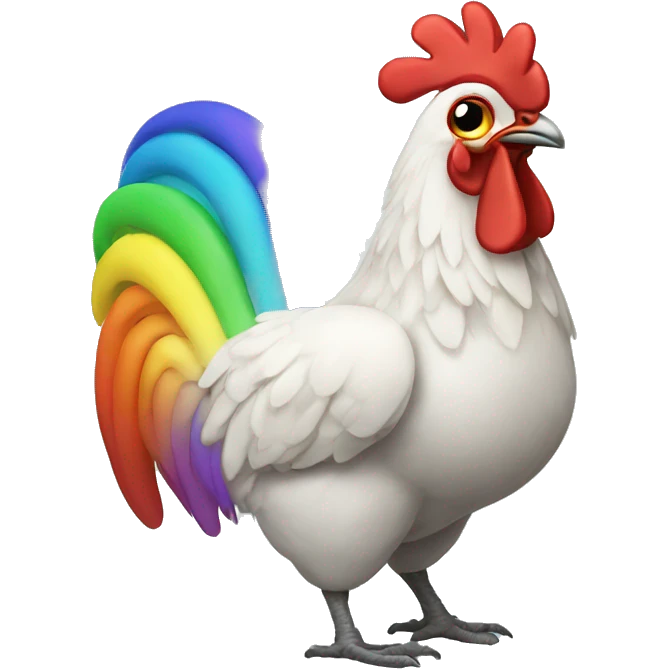 Rainbow chicken emoji