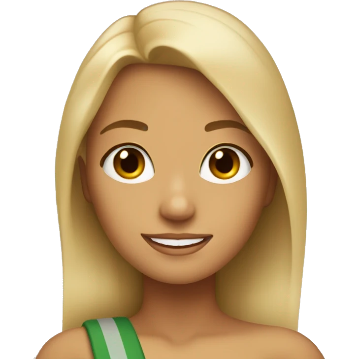 Pretty tan blonde brown eyed surfer girl  emoji