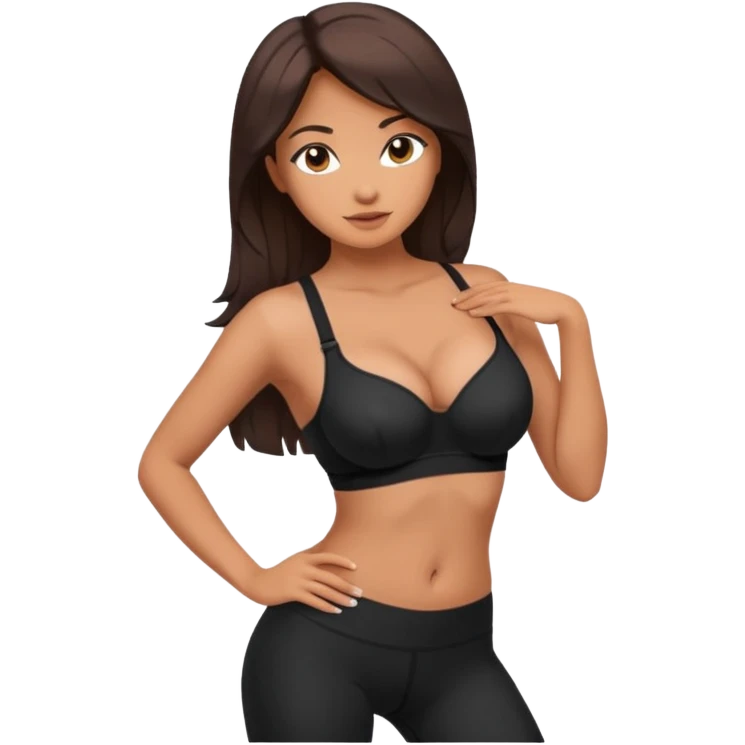 legging brassière noir poitrine nombril femme  emoji
