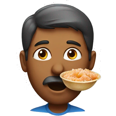 a man eating a halwa emoji