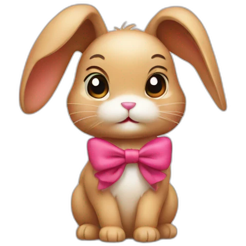 bunny wearing bow  emoji