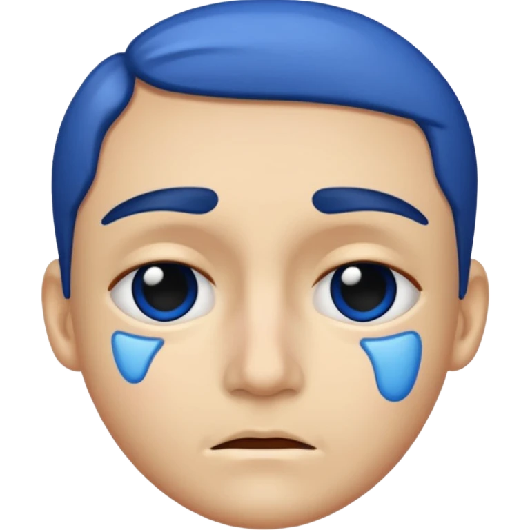 Black and blue face emoji