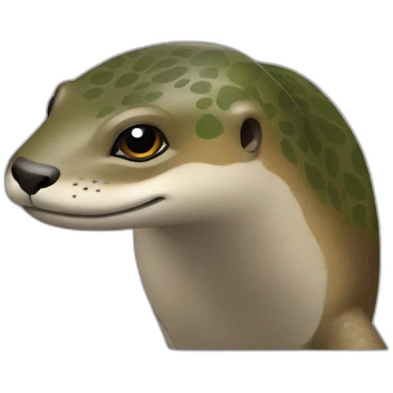 Une loutre sur un lézard emoji