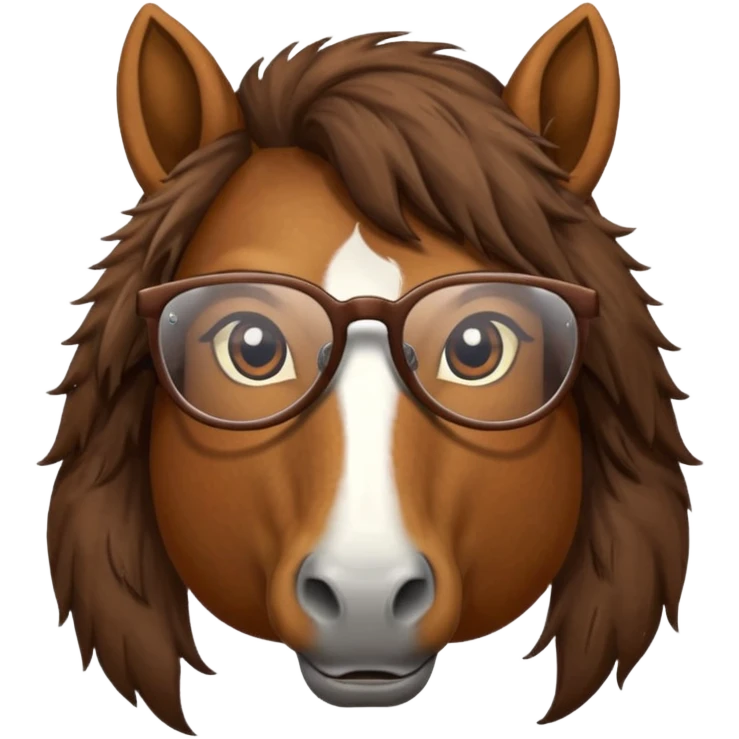 brown horse head with glasses emoji