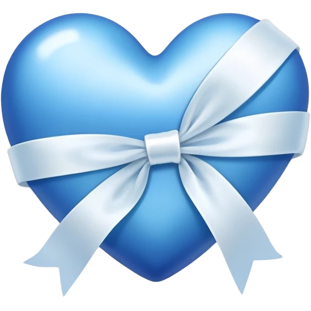 Blue heart with white ribbon emoji