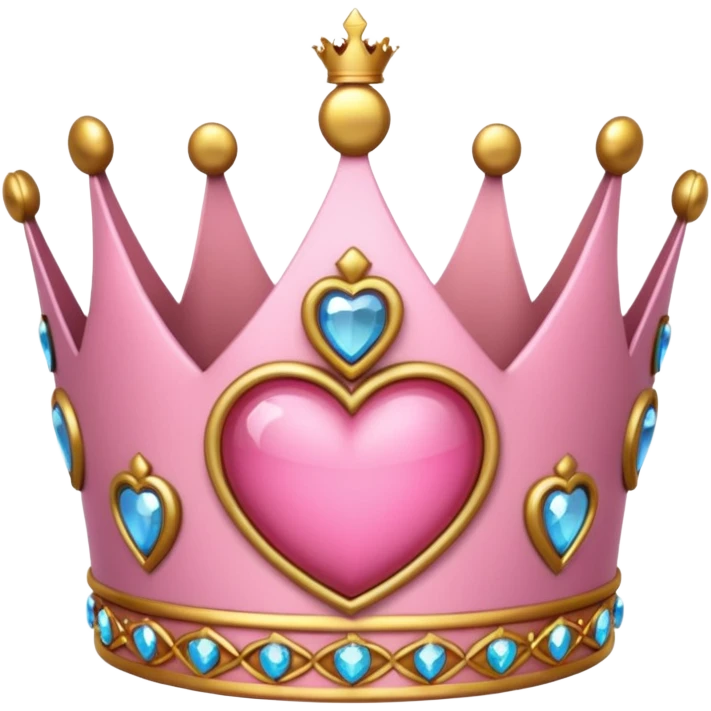 Crown little pink with heart emoji